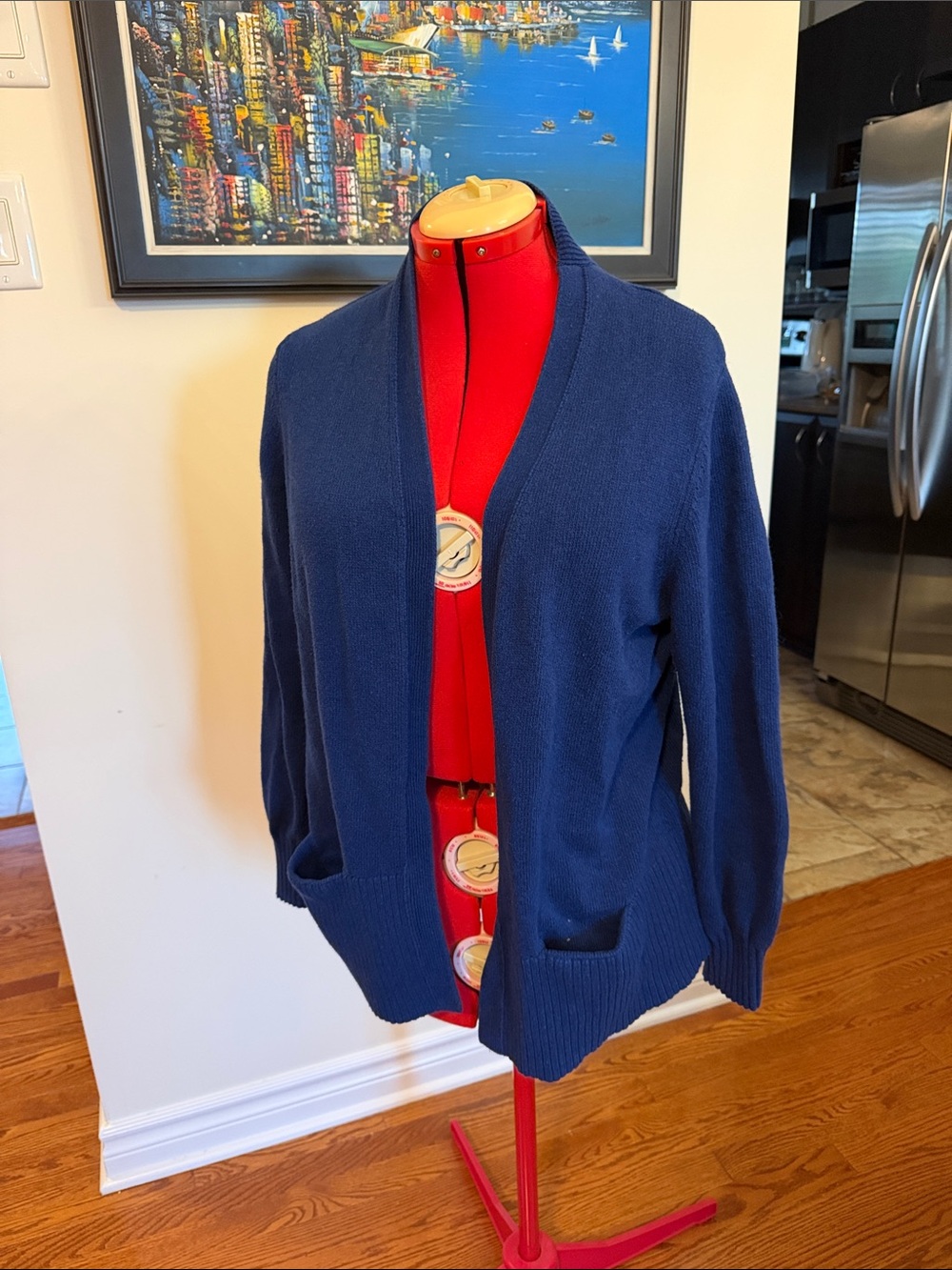 Lands' End Navy Open-Front Women’s Cardigan